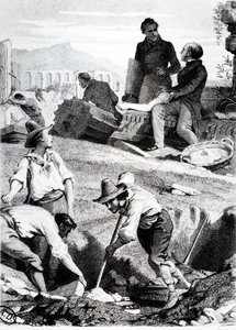 الحفريات في توري فيرغاتا ، من "Memoires d&39;Outre-Tombe" بواسطة Chateaubriand ، 1850 بواسطة فيليكس فيليبوتو